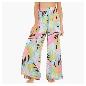 MAAJI • Tropicool Watercolor Benzini Wide Leg Cover-Up Pants in Aqua •